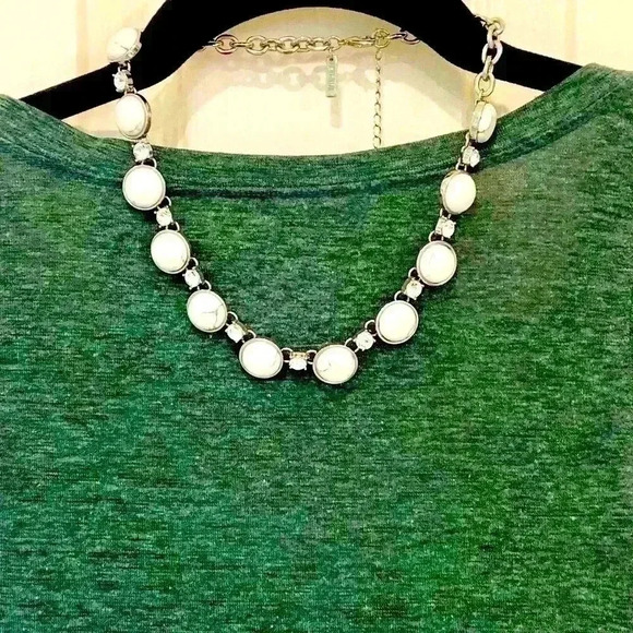 White Stone  and Crystal Necklace 2 for $35 - Picture 2 of 5